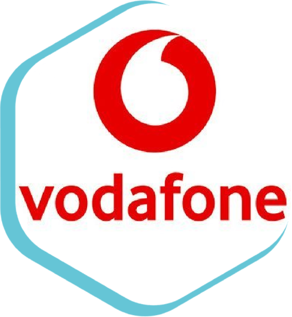 Vodafone-Logo in rot und weiß